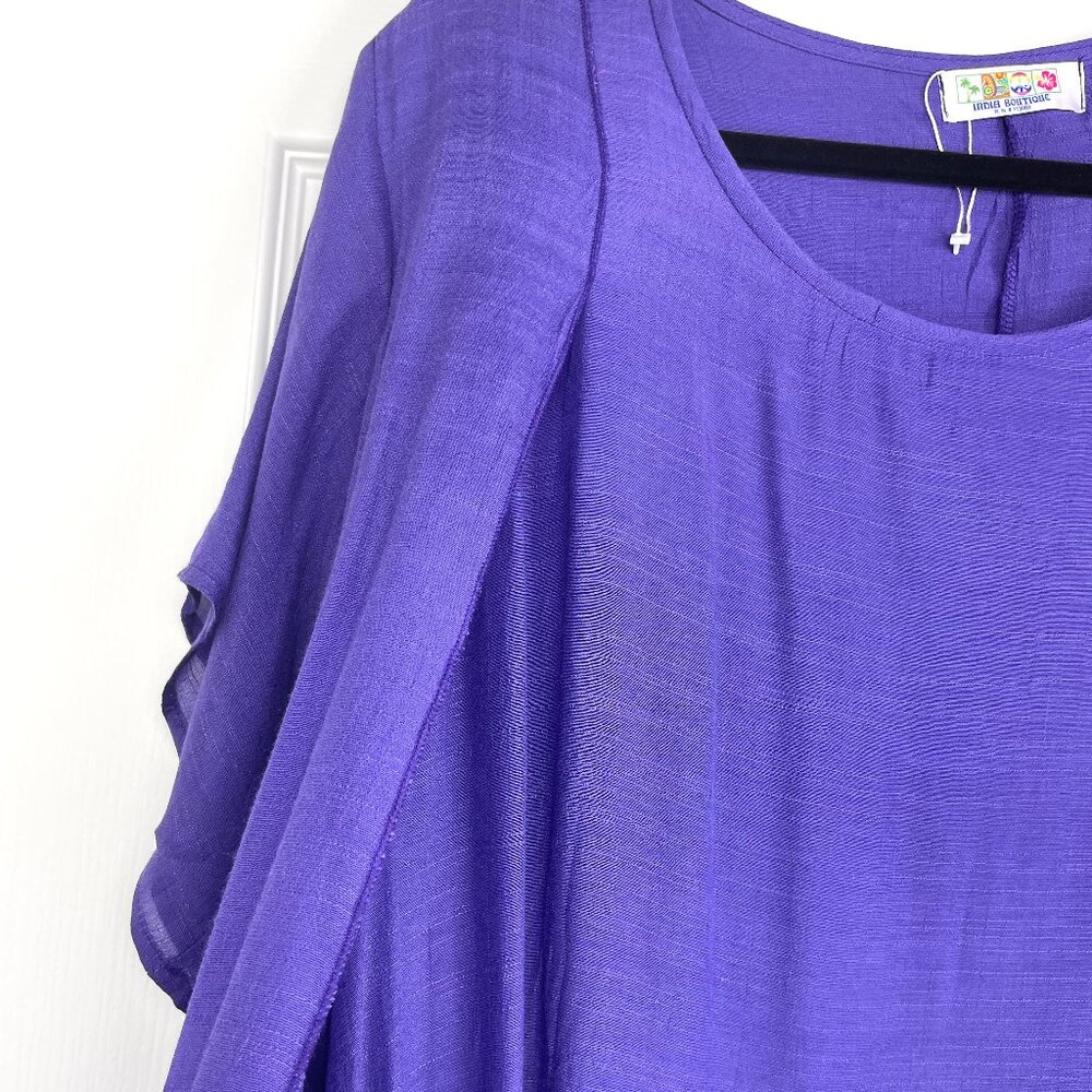 Hilo Hattie Boutique Purple Boho Oversized Dress One Size /Plus Made In Hawaii - Picture 3 of 10
